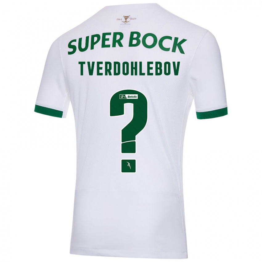 Kinderen Alex Tverdohlebov #0 Wit Groen Uitshirt Uittenue 2024/25 T-Shirt