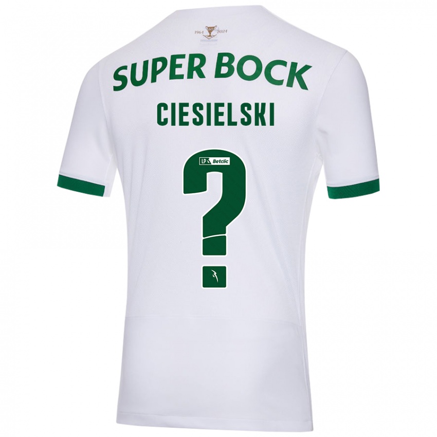 Kinderen Daniel Ciesielski #0 Wit Groen Uitshirt Uittenue 2024/25 T-Shirt