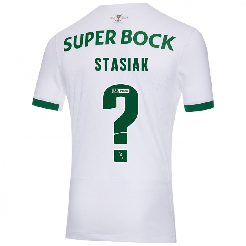 Kinderen Jakub Stasiak #0 Wit Groen Uitshirt Uittenue 2024/25 T-Shirt