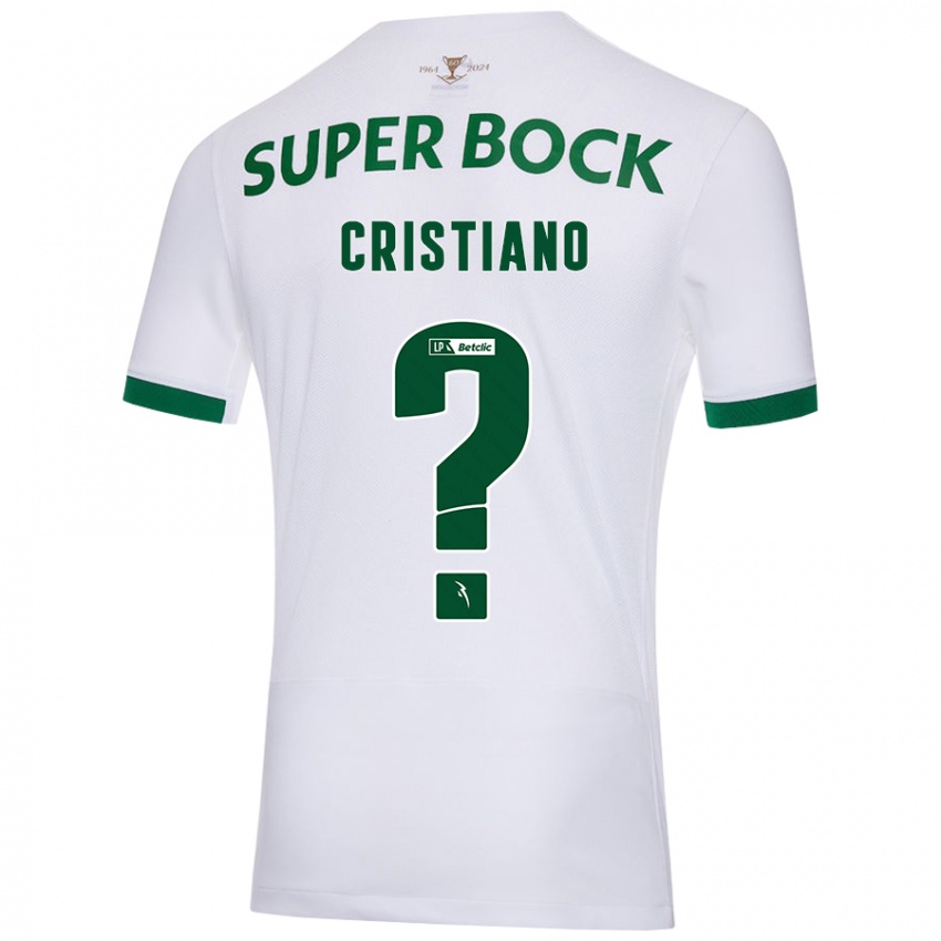 Kinderen José Cristiano #0 Wit Groen Uitshirt Uittenue 2024/25 T-Shirt