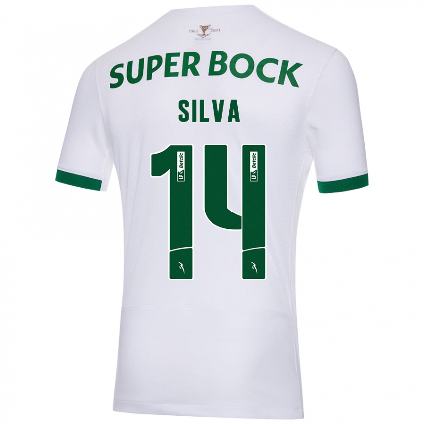 Kinderen Guilherme Silva #14 Wit Groen Uitshirt Uittenue 2024/25 T-Shirt