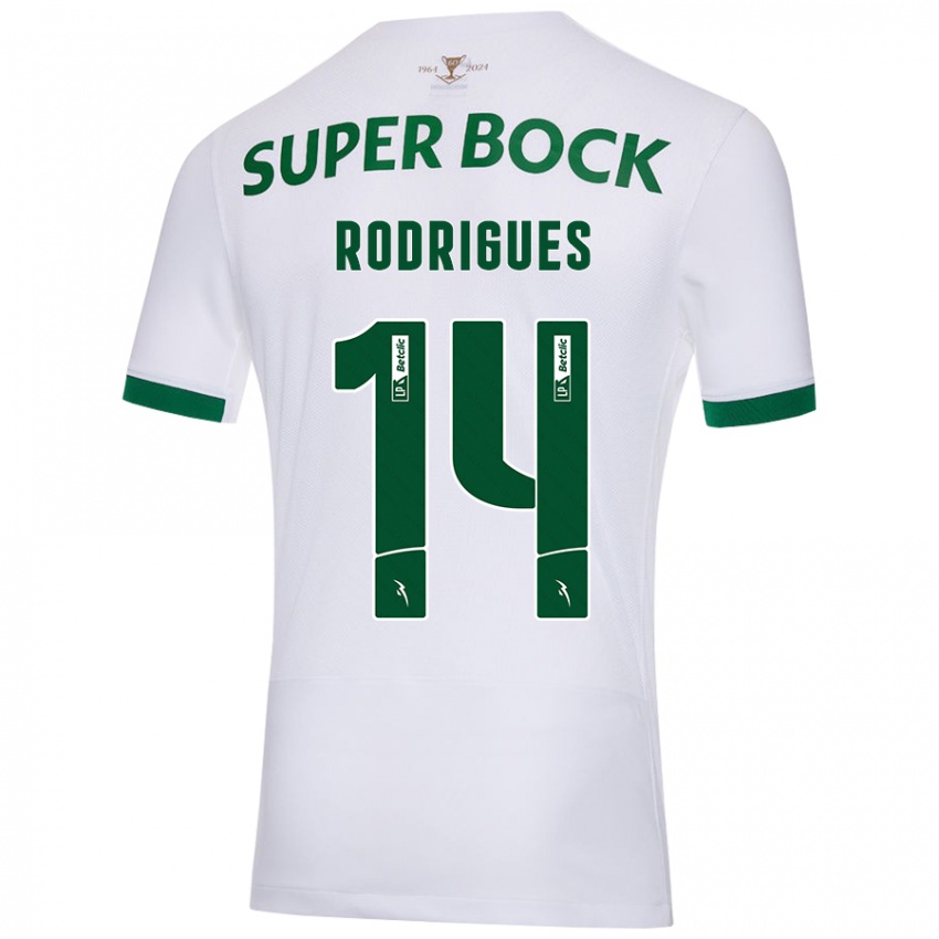 Kinderen Paulo Rodrigues #14 Wit Groen Uitshirt Uittenue 2024/25 T-Shirt