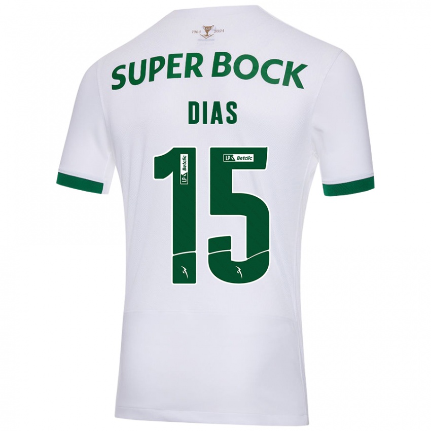 Kinderen Rodrigo Dias #15 Wit Groen Uitshirt Uittenue 2024/25 T-Shirt