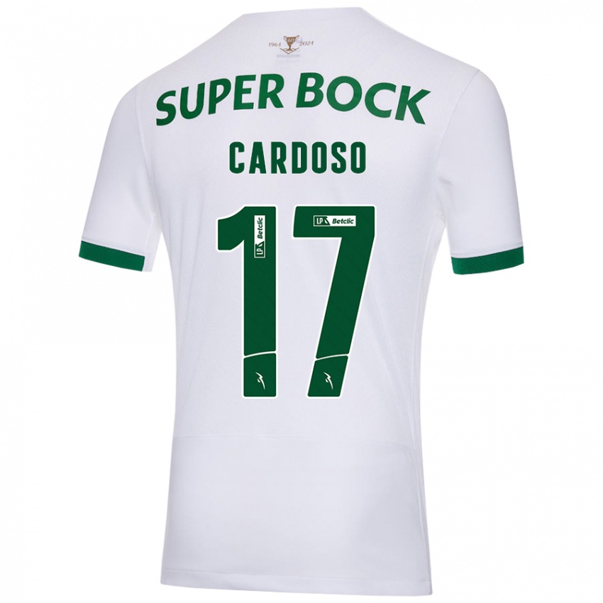 Kinderen Diogo Cardoso #17 Wit Groen Uitshirt Uittenue 2024/25 T-Shirt