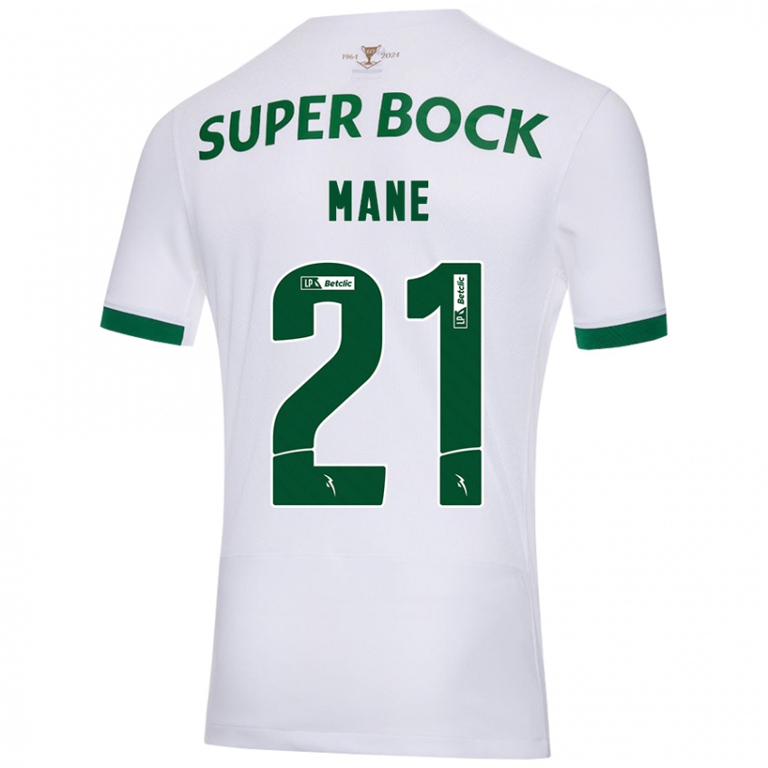 Kinderen Isnaba Mané #21 Wit Groen Uitshirt Uittenue 2024/25 T-Shirt