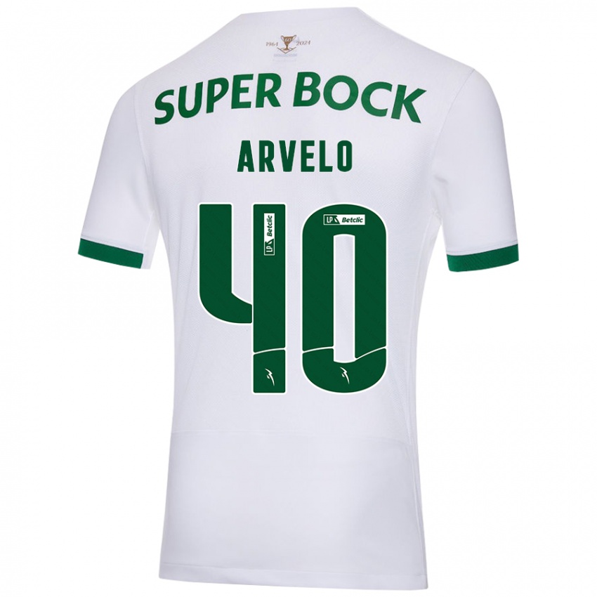 Kinderen Adam Arvelo #40 Wit Groen Uitshirt Uittenue 2024/25 T-Shirt