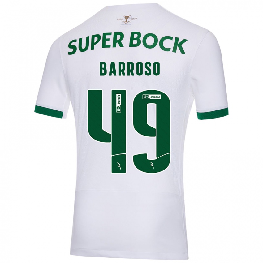 Kinderen Leonardo Barroso #49 Wit Groen Uitshirt Uittenue 2024/25 T-Shirt