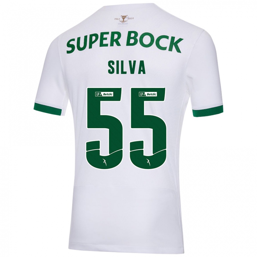 Kinderen José Silva #55 Wit Groen Uitshirt Uittenue 2024/25 T-Shirt