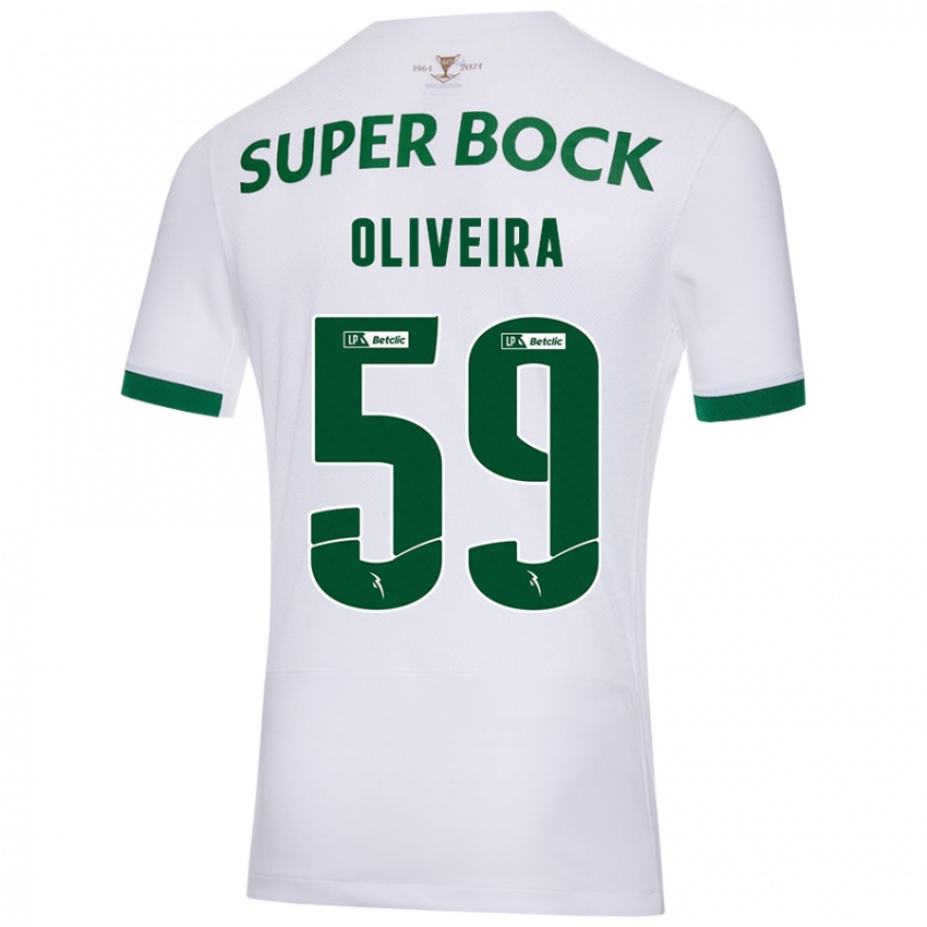 Kinderen Kauã Oliveira #59 Wit Groen Uitshirt Uittenue 2024/25 T-Shirt