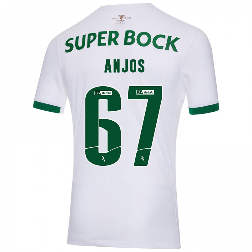 Kinderen Lucas Anjos #67 Wit Groen Uitshirt Uittenue 2024/25 T-Shirt