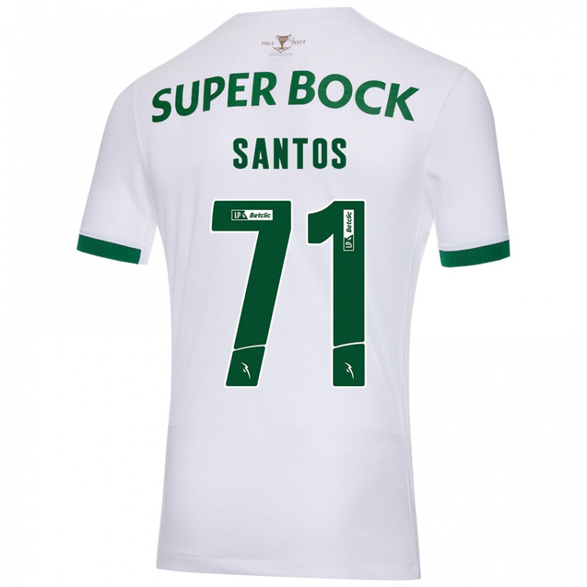 Kinderen Denilson Santos #71 Wit Groen Uitshirt Uittenue 2024/25 T-Shirt