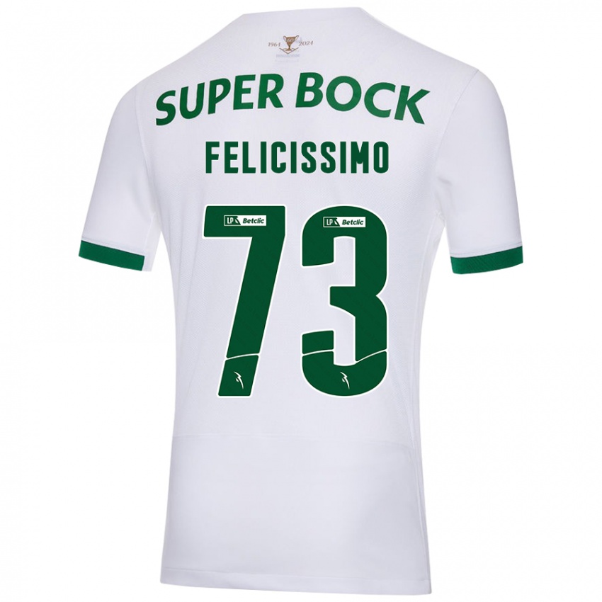 Kinderen Eduardo Felicíssimo #73 Wit Groen Uitshirt Uittenue 2024/25 T-Shirt