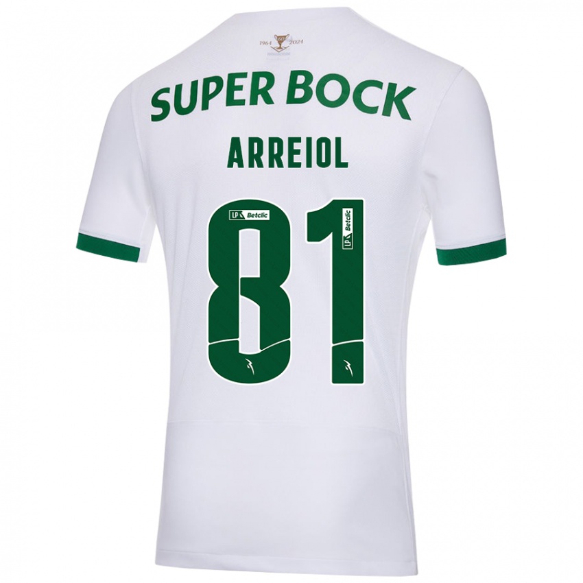 Kinderen Henrique Arreiol #81 Wit Groen Uitshirt Uittenue 2024/25 T-Shirt