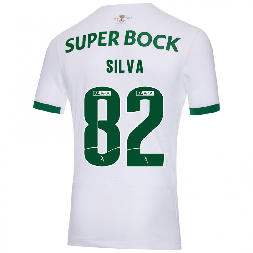 Kinderen Gabriel Silva #82 Wit Groen Uitshirt Uittenue 2024/25 T-Shirt