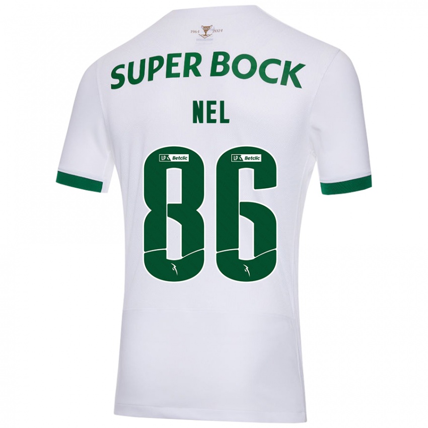 Kinderen Rafael Nel #86 Wit Groen Uitshirt Uittenue 2024/25 T-Shirt