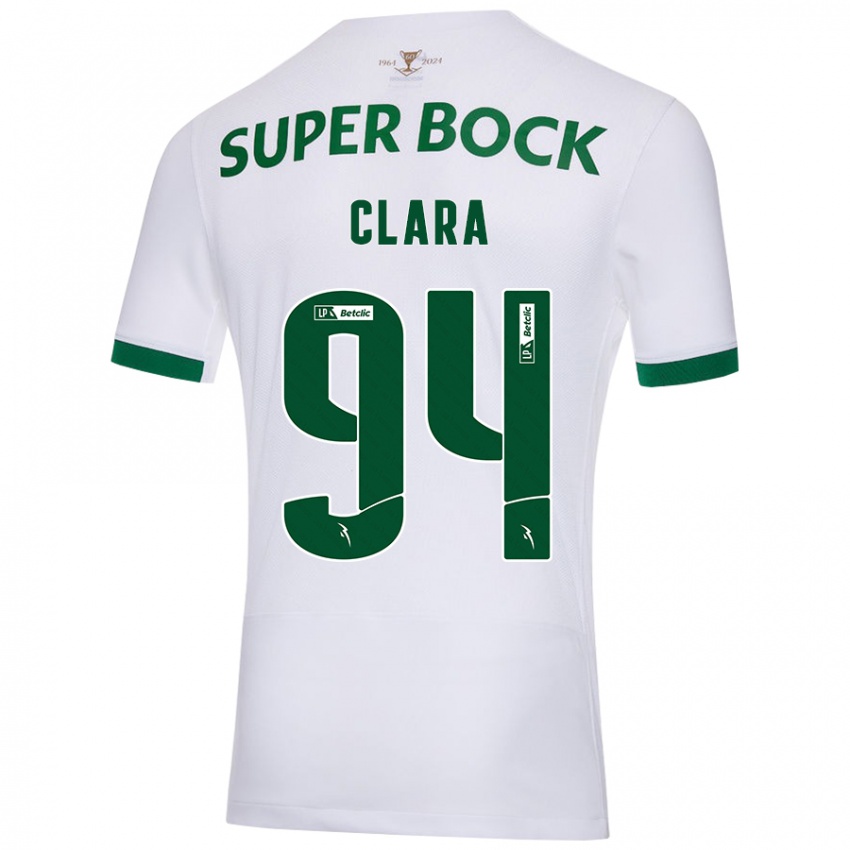 Kinderen Diogo Clara #94 Wit Groen Uitshirt Uittenue 2024/25 T-Shirt