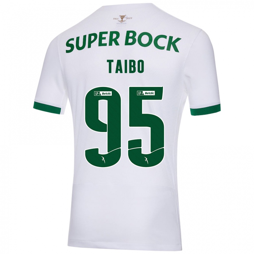 Kinderen Lucas Taibo #95 Wit Groen Uitshirt Uittenue 2024/25 T-Shirt