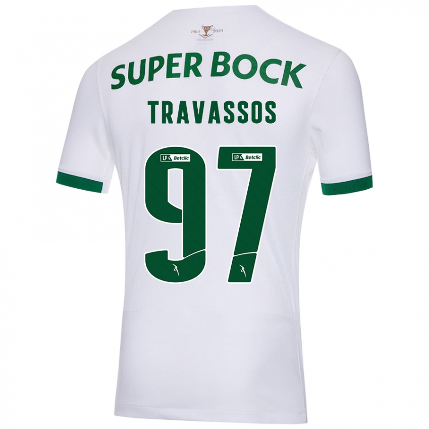 Kinderen Travassos #97 Wit Groen Uitshirt Uittenue 2024/25 T-Shirt