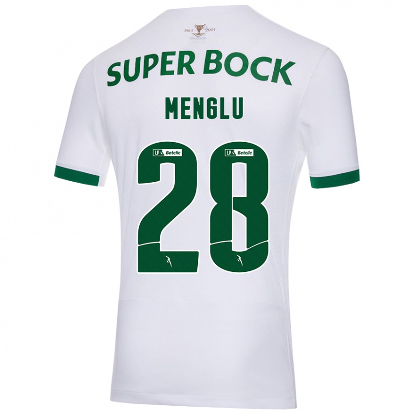 Kinderen Shen Menglu #28 Wit Groen Uitshirt Uittenue 2024/25 T-Shirt