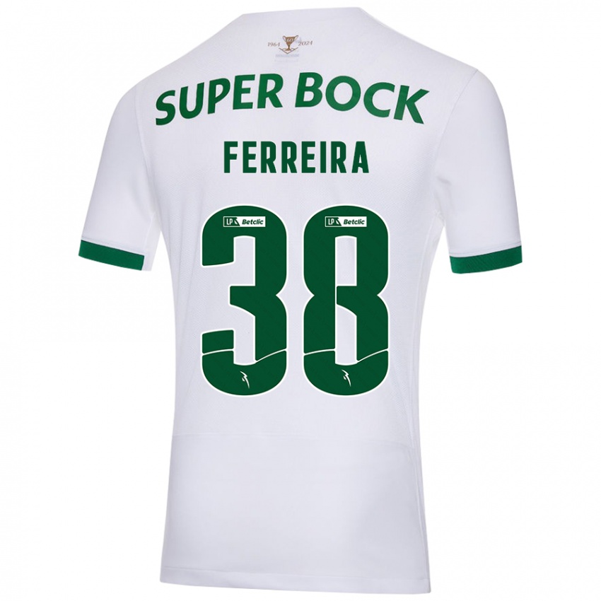 Kinderen Marta Ferreira #38 Wit Groen Uitshirt Uittenue 2024/25 T-Shirt