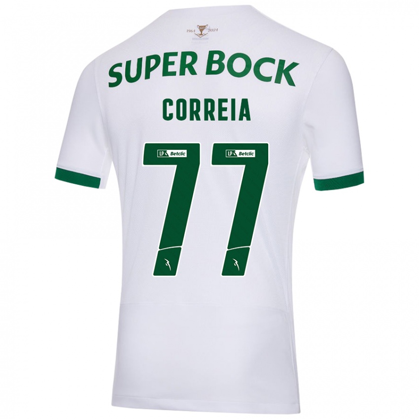 Kinderen Alícia Correia #77 Wit Groen Uitshirt Uittenue 2024/25 T-Shirt