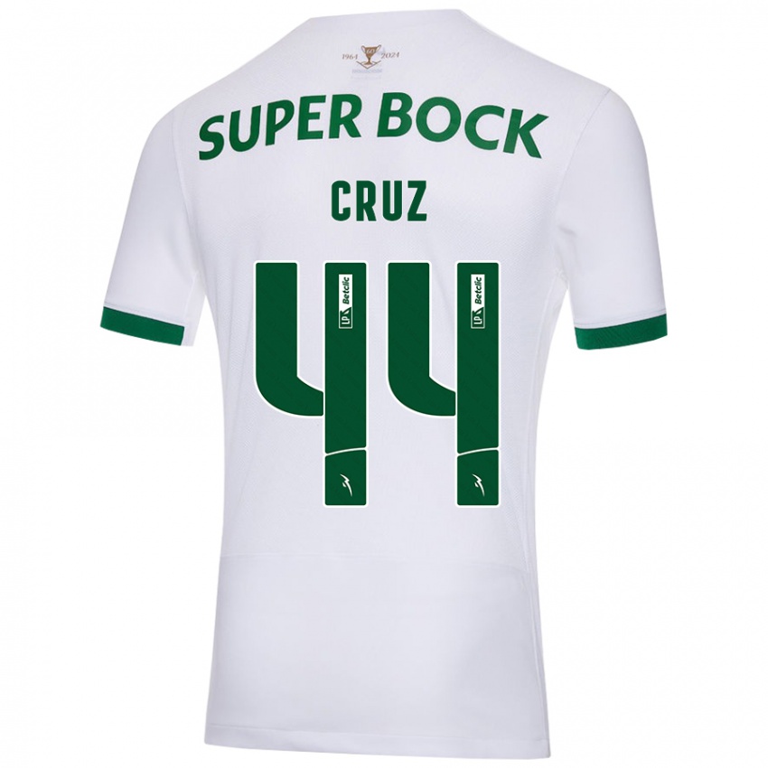 Kinderen Marco Cruz #44 Wit Groen Uitshirt Uittenue 2024/25 T-Shirt