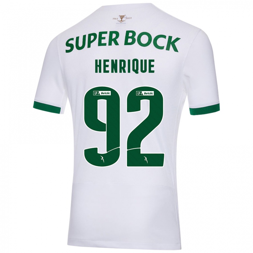 Kinderen Eduardo Henrique #92 Wit Groen Uitshirt Uittenue 2024/25 T-Shirt