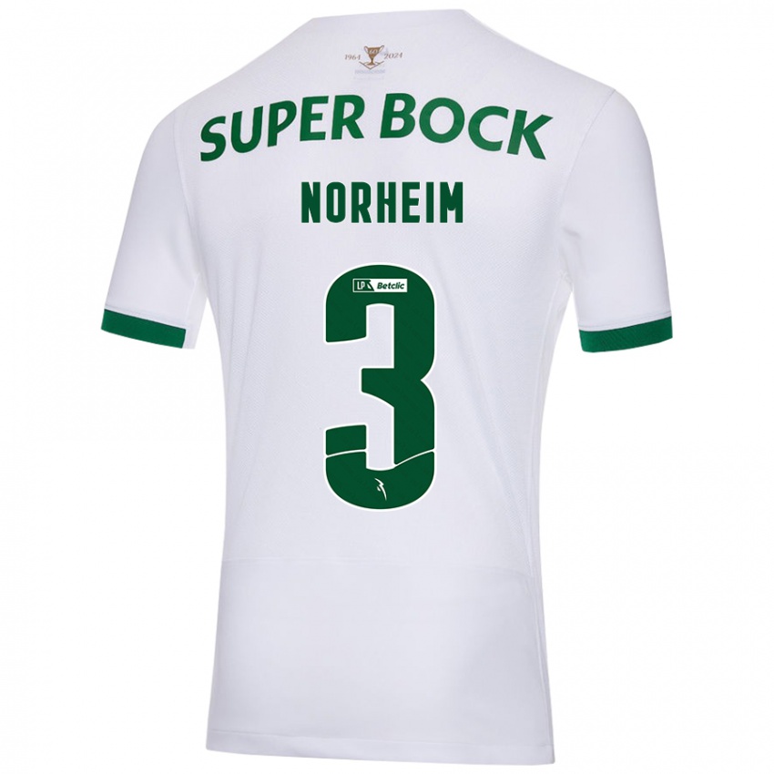 Kinderen Andrea Norheim #3 Wit Groen Uitshirt Uittenue 2024/25 T-Shirt