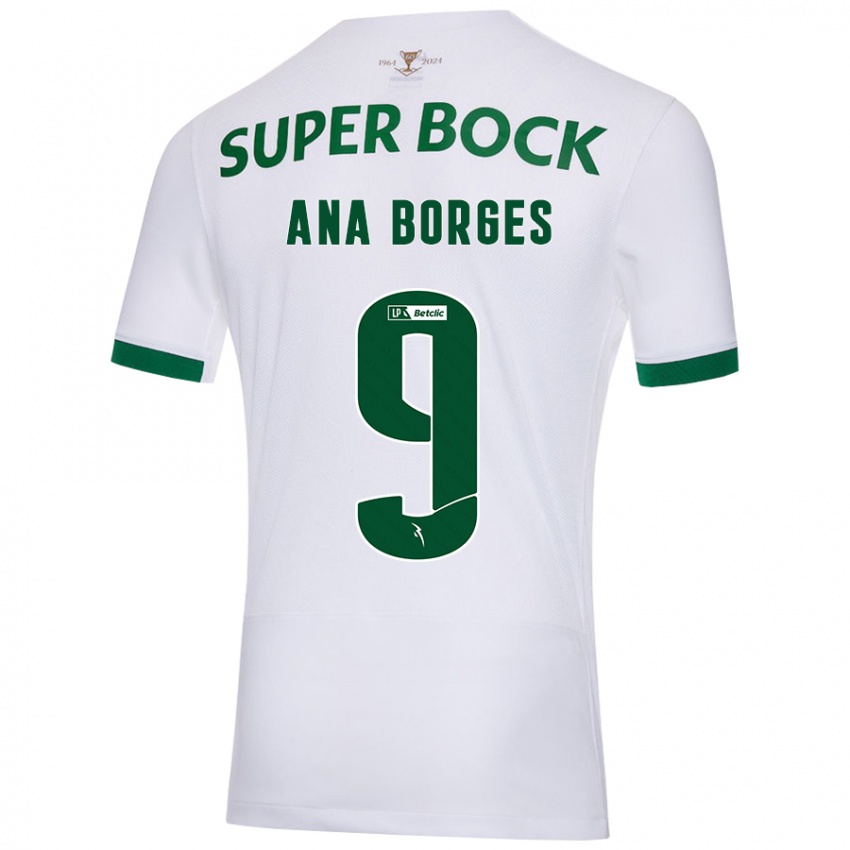 Kinderen Ana Catarina Marques Borges #9 Wit Groen Uitshirt Uittenue 2024/25 T-Shirt