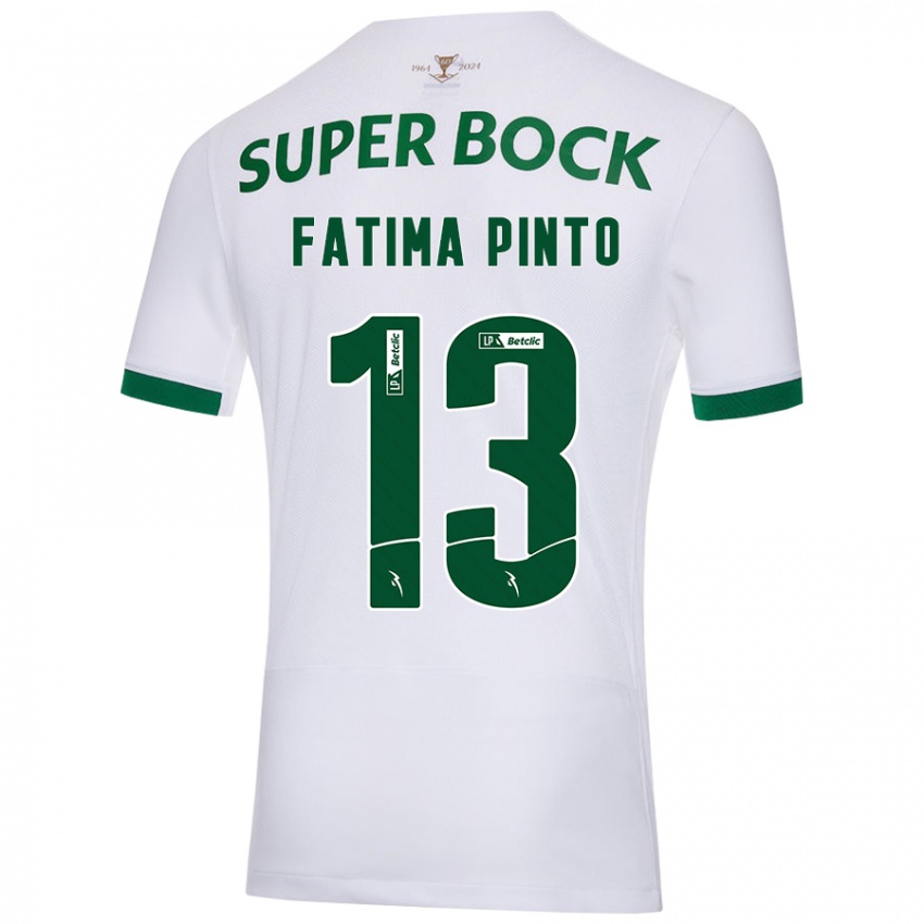 Kinderen Fátima Alexandra Figueira Pinto #13 Wit Groen Uitshirt Uittenue 2024/25 T-Shirt