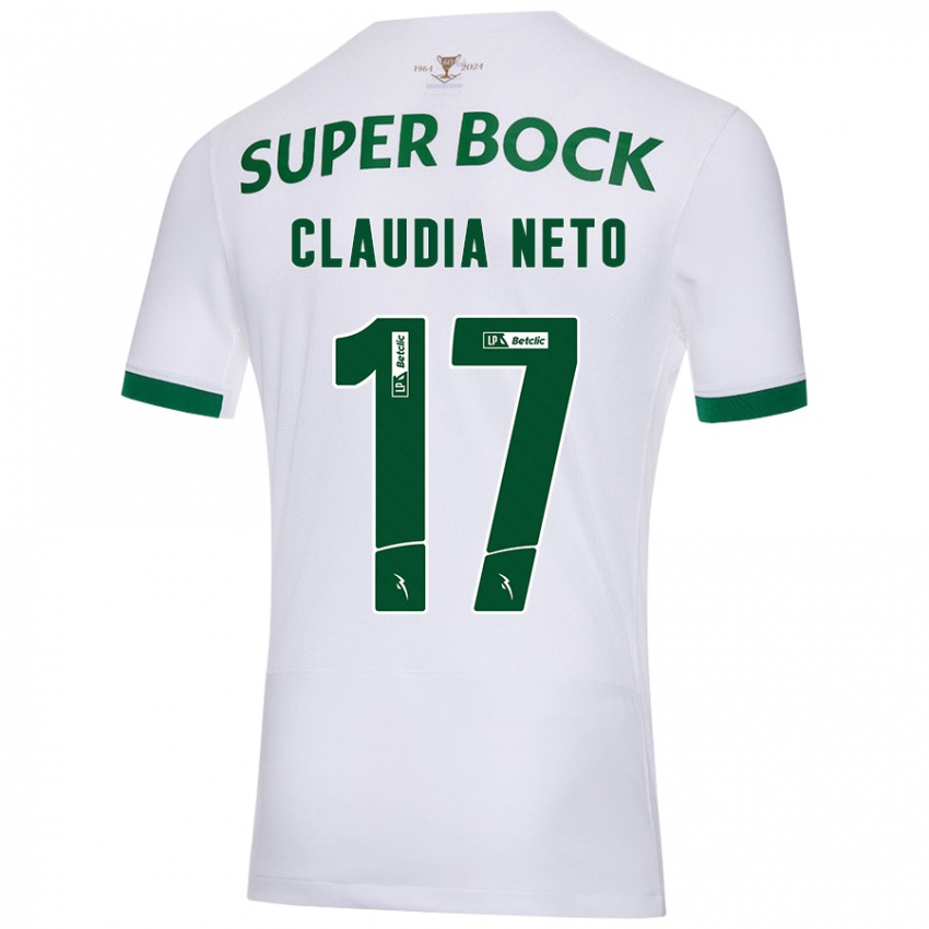 Kinderen Cláudia Teresa Pires Neto #17 Wit Groen Uitshirt Uittenue 2024/25 T-Shirt