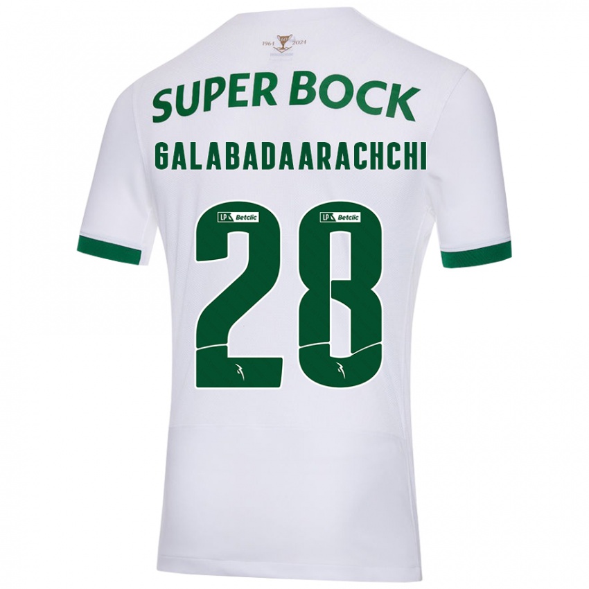 Kinderen Jacinta Galabadaarachchi #28 Wit Groen Uitshirt Uittenue 2024/25 T-Shirt