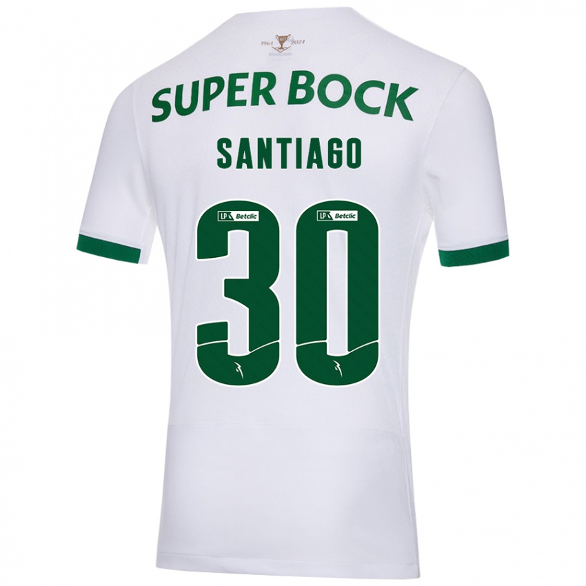 Kinderen Carolina Santiago #30 Wit Groen Uitshirt Uittenue 2024/25 T-Shirt