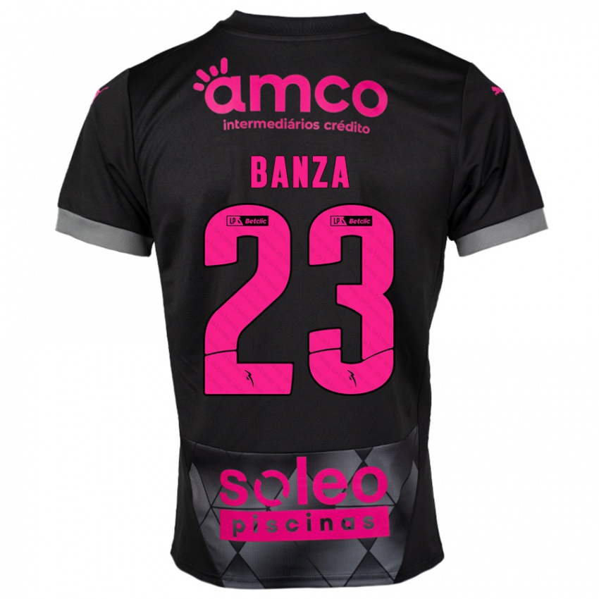 Kinderen Simon Banza #23 Zwart Roze Uitshirt Uittenue 2024/25 T-Shirt