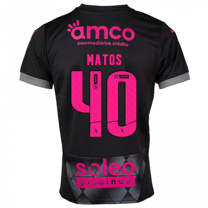 Kinderen João Matos #40 Zwart Roze Uitshirt Uittenue 2024/25 T-Shirt