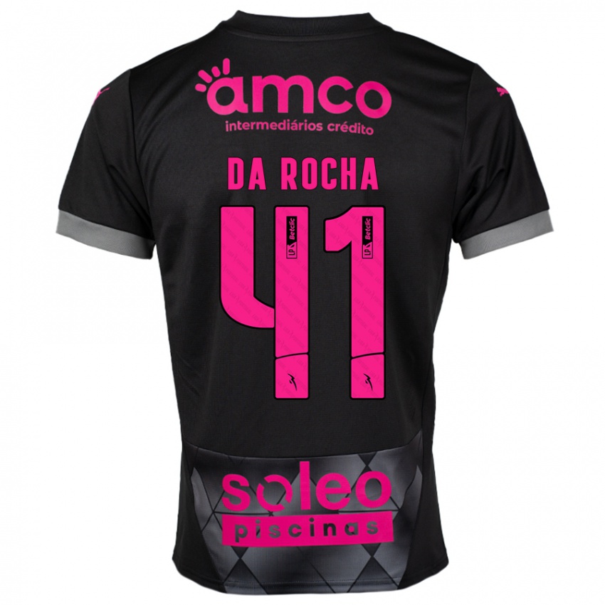 Kinderen Yanis Da Rocha #41 Zwart Roze Uitshirt Uittenue 2024/25 T-Shirt