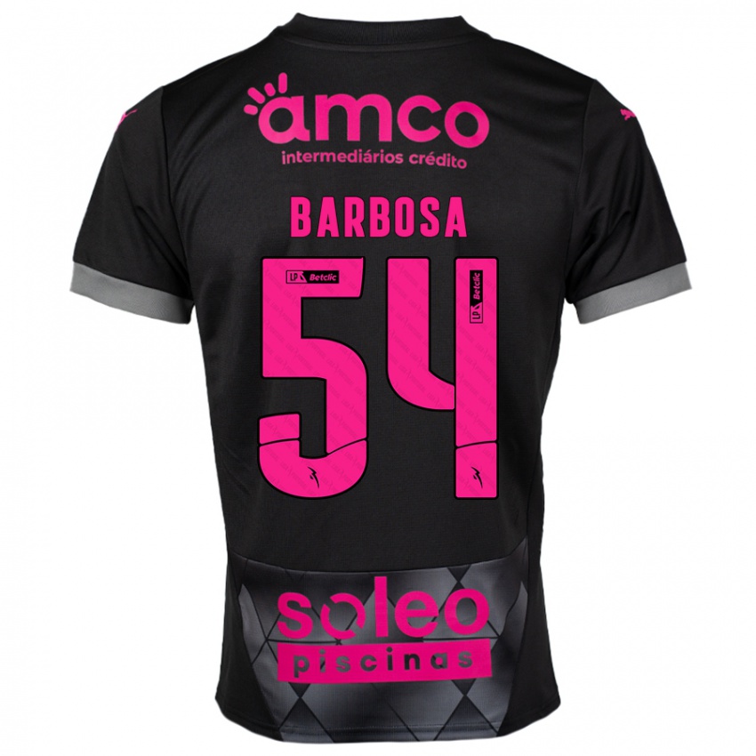 Kinderen Guilherme Barbosa #54 Zwart Roze Uitshirt Uittenue 2024/25 T-Shirt