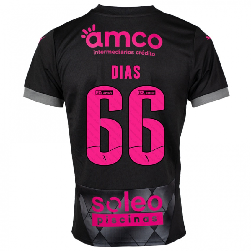 Kinderen Gonçalo Dias #66 Zwart Roze Uitshirt Uittenue 2024/25 T-Shirt