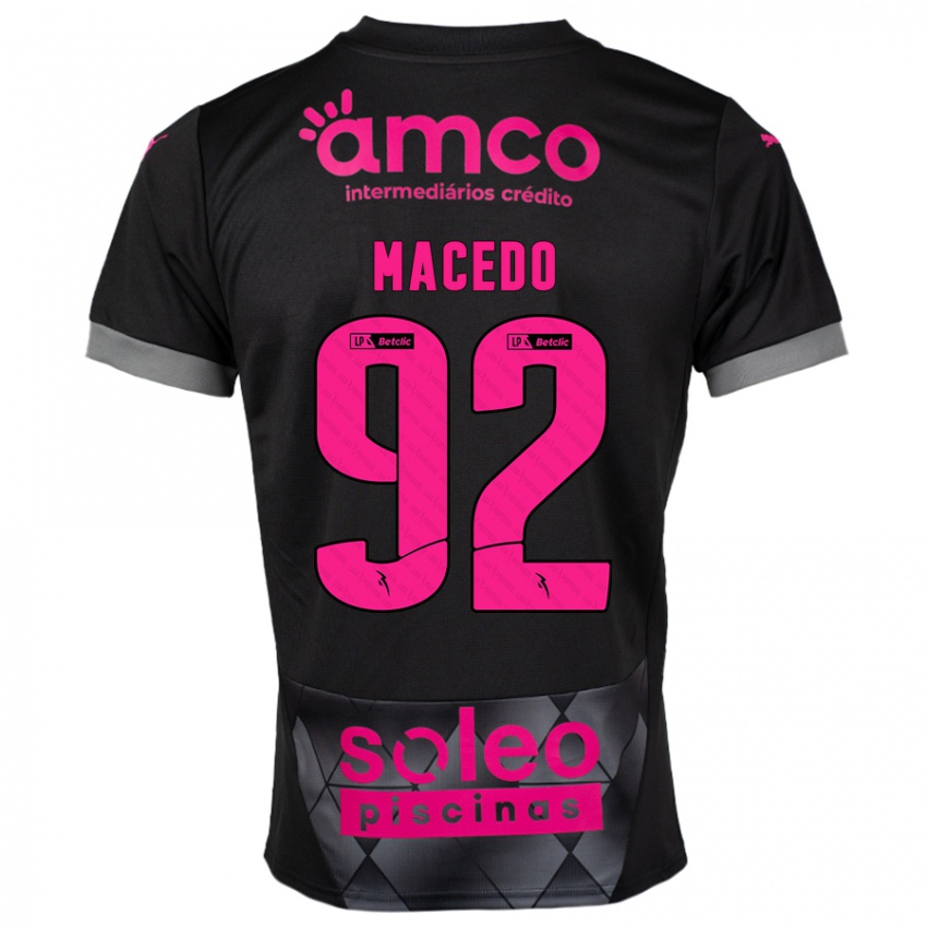 Kinderen Rodrigo Macedo #92 Zwart Roze Uitshirt Uittenue 2024/25 T-Shirt