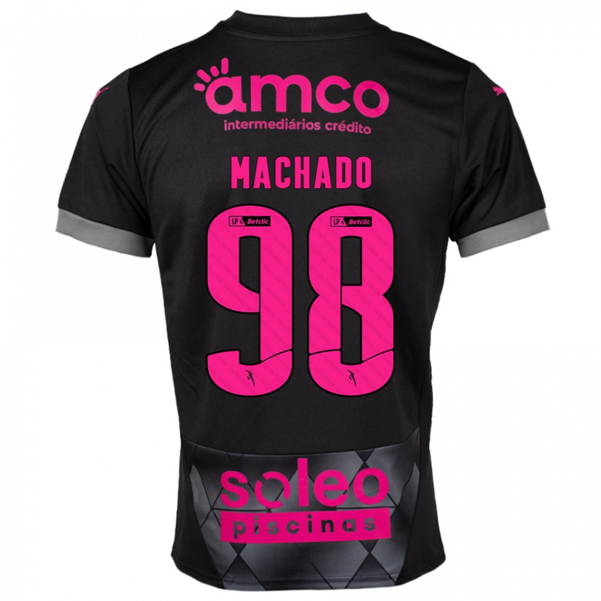 Kinderen Gonçalo Machado #98 Zwart Roze Uitshirt Uittenue 2024/25 T-Shirt