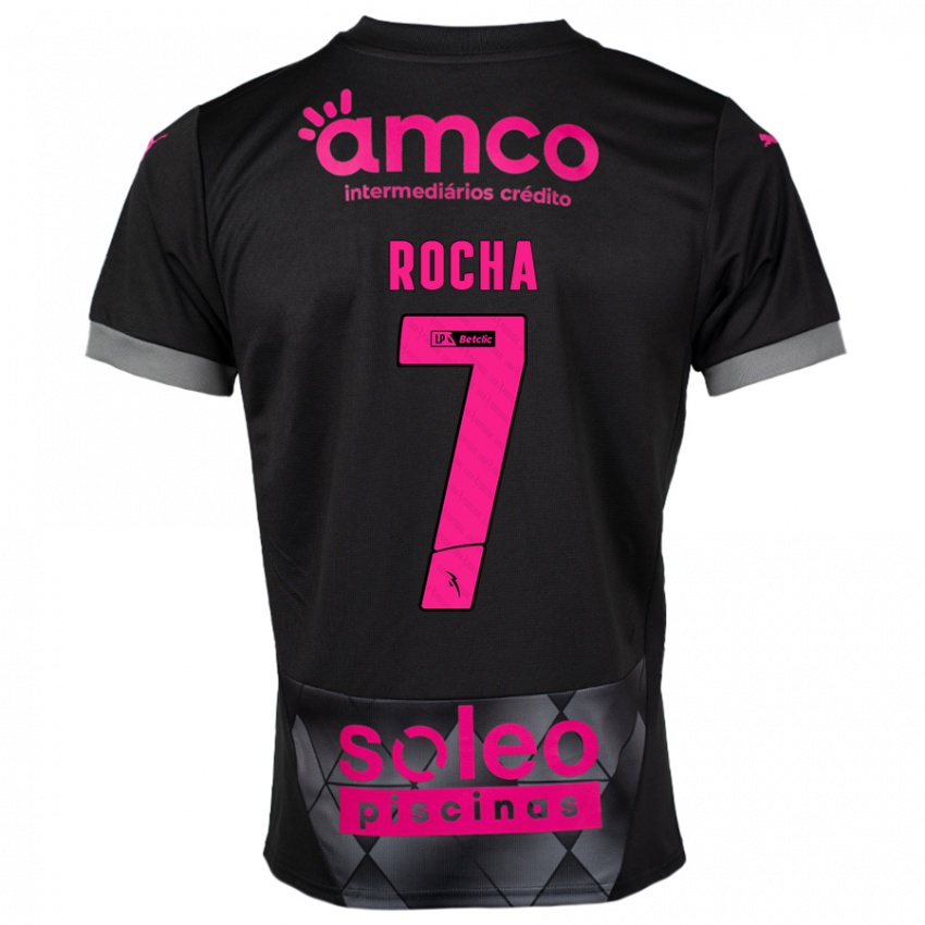 Kinderen Carolina Rocha #7 Zwart Roze Uitshirt Uittenue 2024/25 T-Shirt