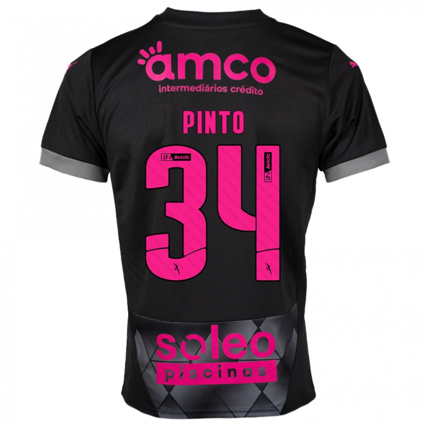 Kinderen Ana Pinto #34 Zwart Roze Uitshirt Uittenue 2024/25 T-Shirt