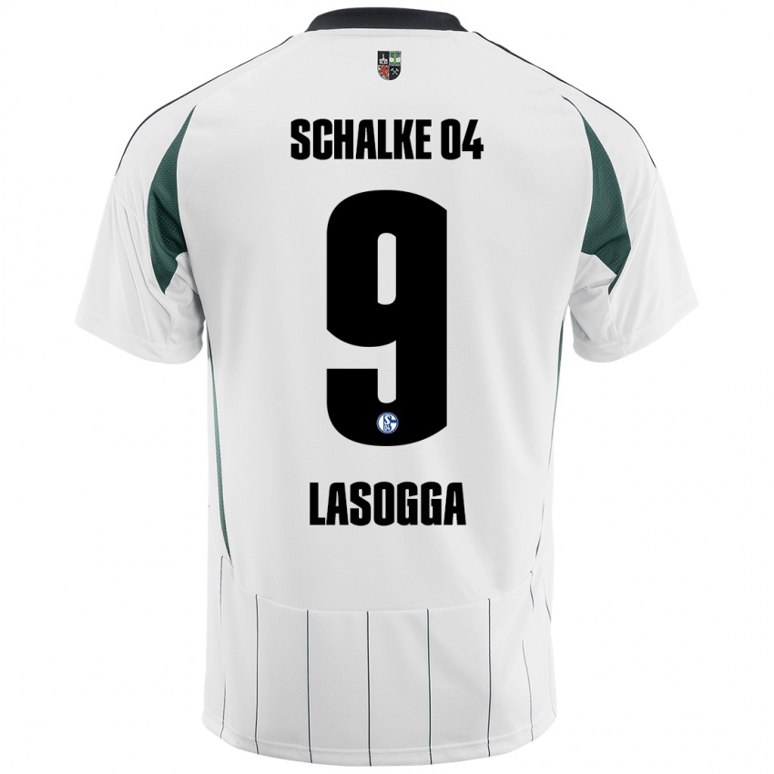 Kinderen Pierre-Michel Lasogga #9 Wit Groen Uitshirt Uittenue 2024/25 T-Shirt