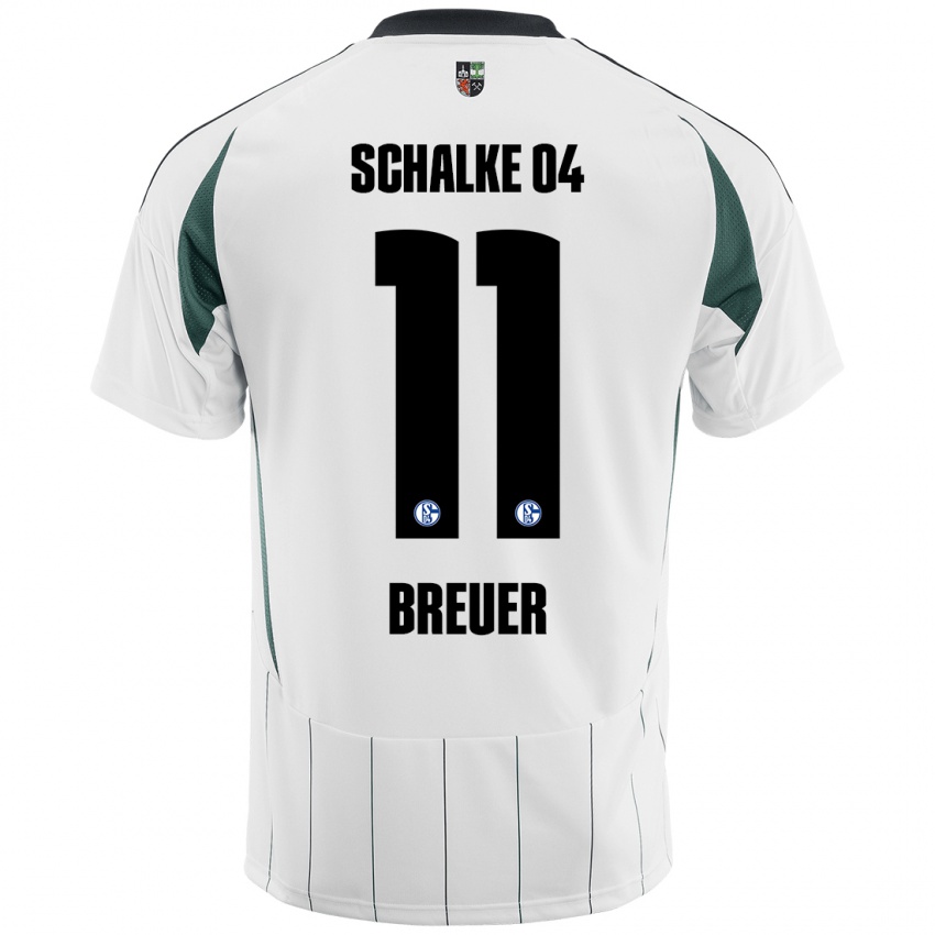 Kinderen Simon Breuer #11 Wit Groen Uitshirt Uittenue 2024/25 T-Shirt