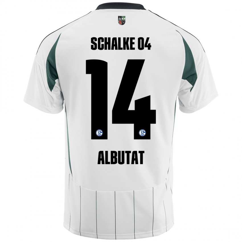 Kinderen Tim Albutat #14 Wit Groen Uitshirt Uittenue 2024/25 T-Shirt