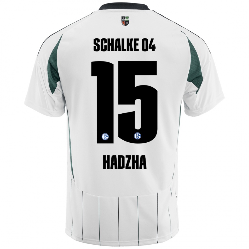 Kinderen Nedzhib Hadzha #15 Wit Groen Uitshirt Uittenue 2024/25 T-Shirt