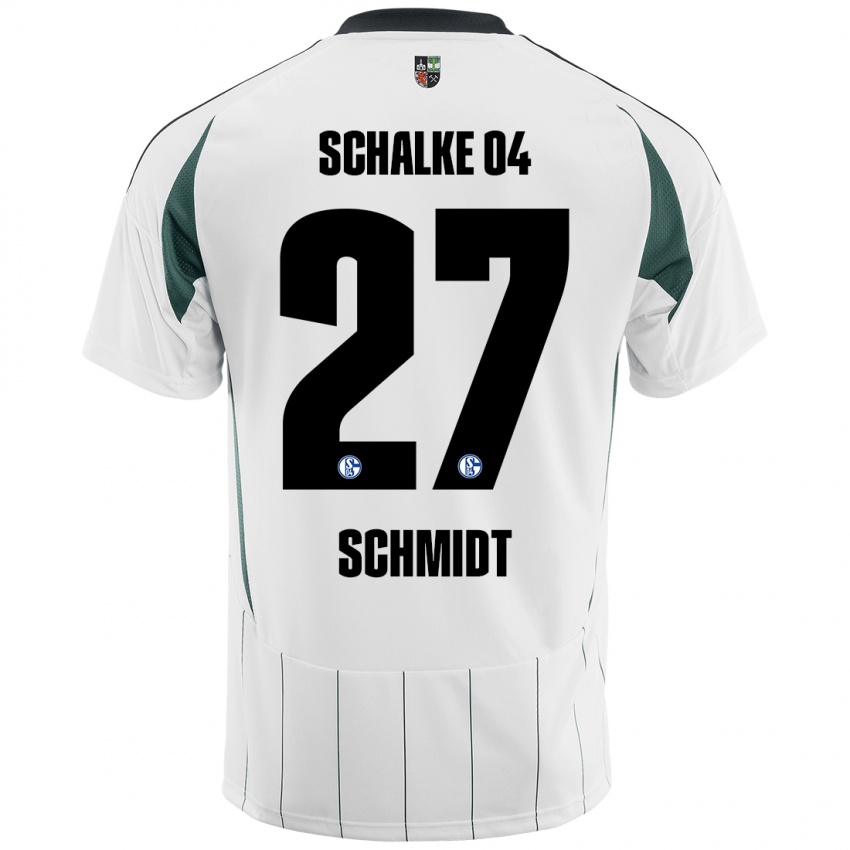 Kinderen Tim Schmidt #27 Wit Groen Uitshirt Uittenue 2024/25 T-Shirt