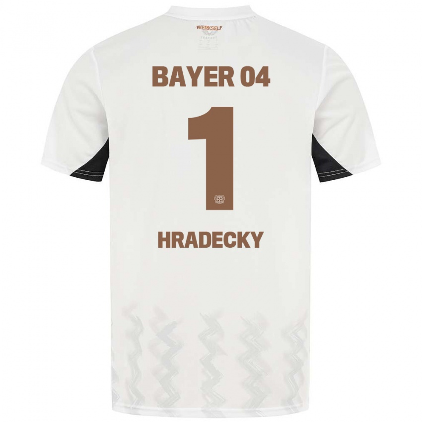 Kinderen Lukas Hradecky #1 Wit Zwart Uitshirt Uittenue 2024/25 T-Shirt