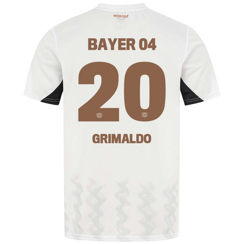 Kinderen Alejandro Grimaldo #20 Wit Zwart Uitshirt Uittenue 2024/25 T-Shirt