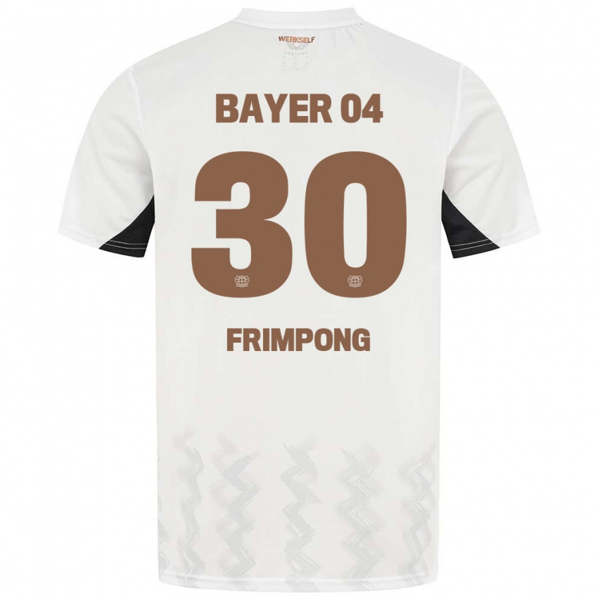 Kinderen Jeremie Frimpong #30 Wit Zwart Uitshirt Uittenue 2024/25 T-Shirt